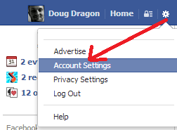 Account settings for Facebook