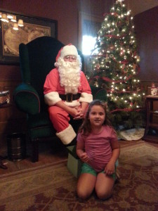 Brenna hanging out with Santa
