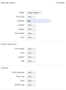 Facebook search filters